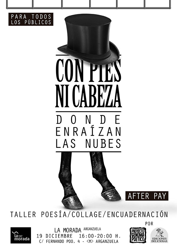 Con pies ni cabeza. Taller de poesía, collage y encuadernación